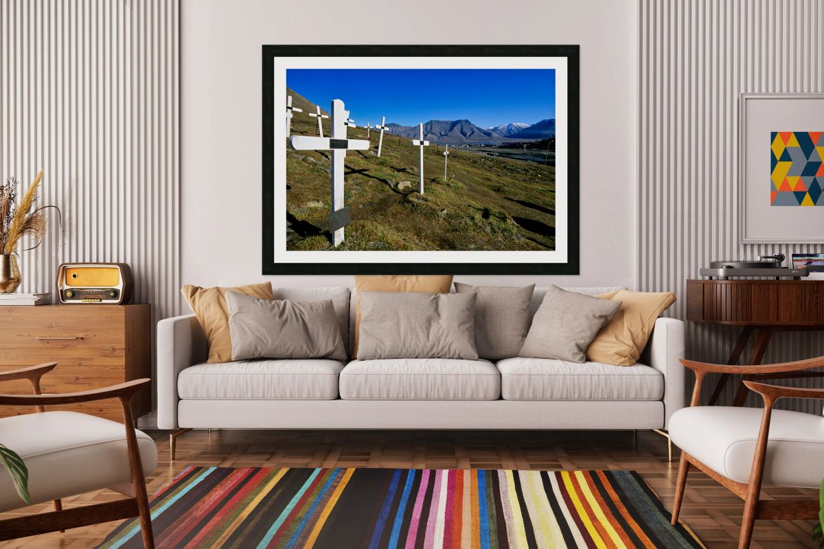 Grave markers in Longyearbyen Svalbard Archipelago Norway