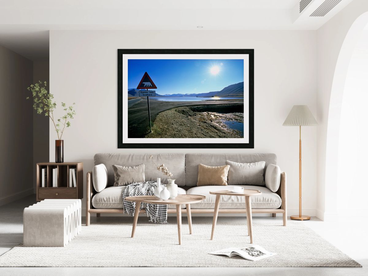 Warning signs in Longyearbyen Svalbard Archipelago Norway