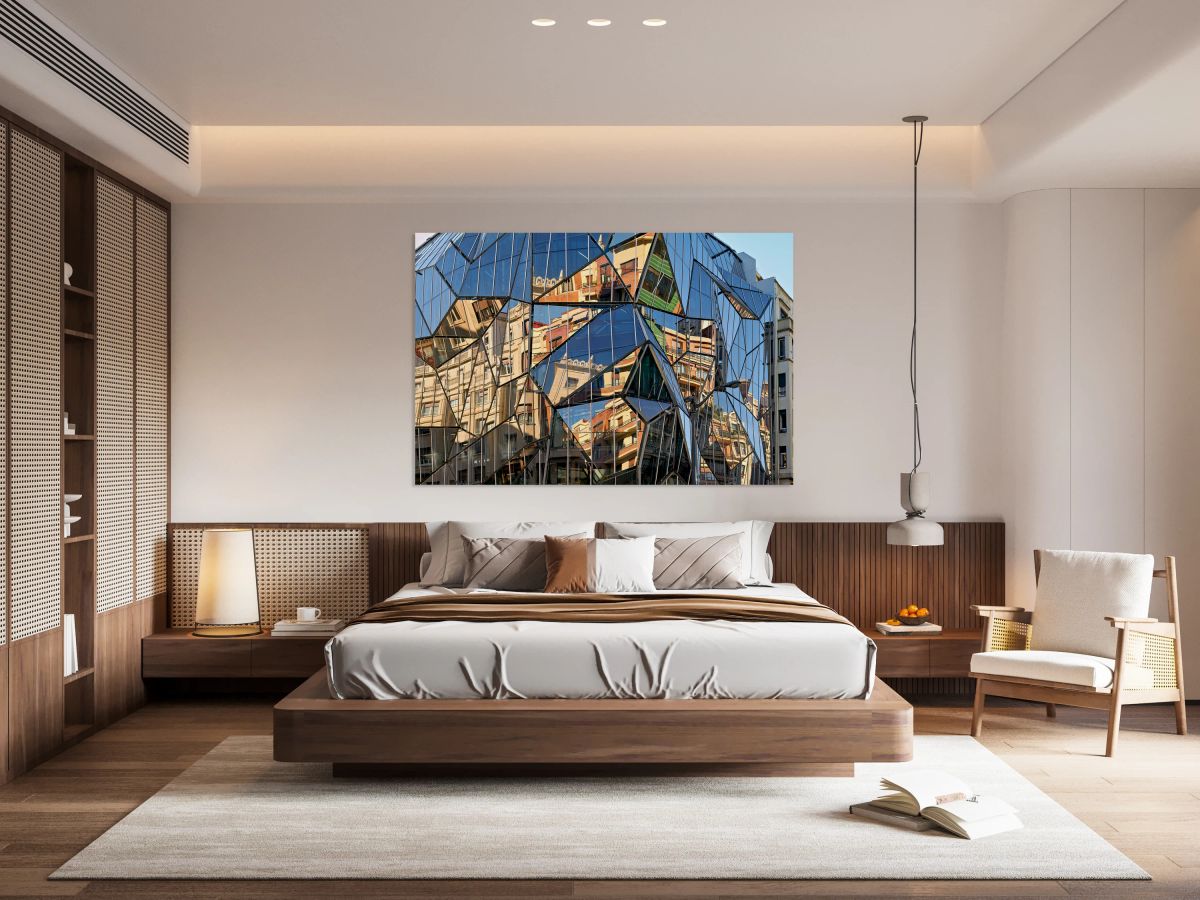 Modern building reflects city life in Bilbao Spain