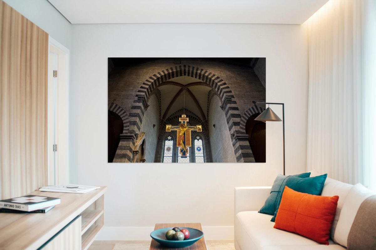 Cimabue painted crucifix in Basilica of San Domenico in Arezzo