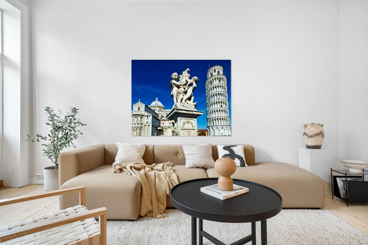 Iconic Leaning Tower and Fontana dei Putti in Pisa
