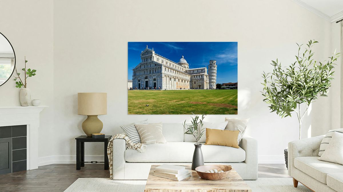 Pisa in Tuscany Italy shows Cathedral and Leaning Tower