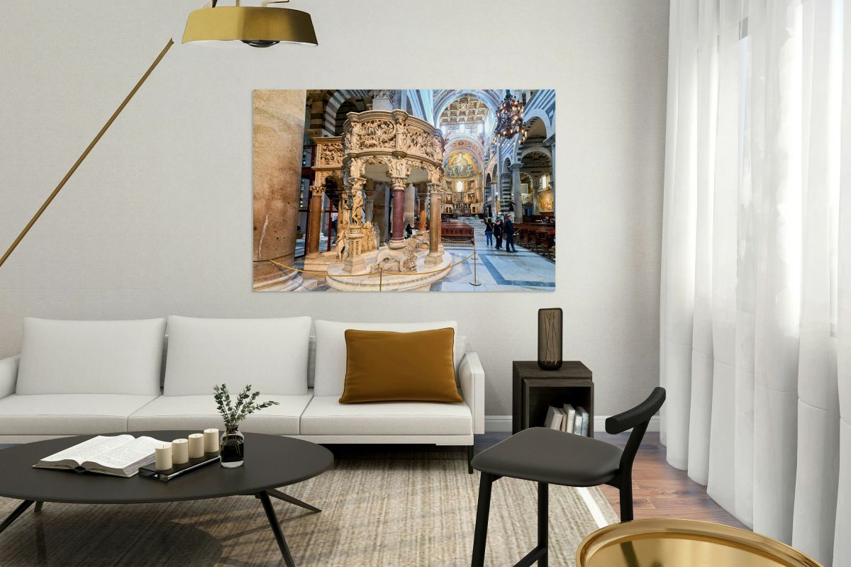 Pulpit sculpted by Giovanni Pisano in Pisa Cathedral Italy