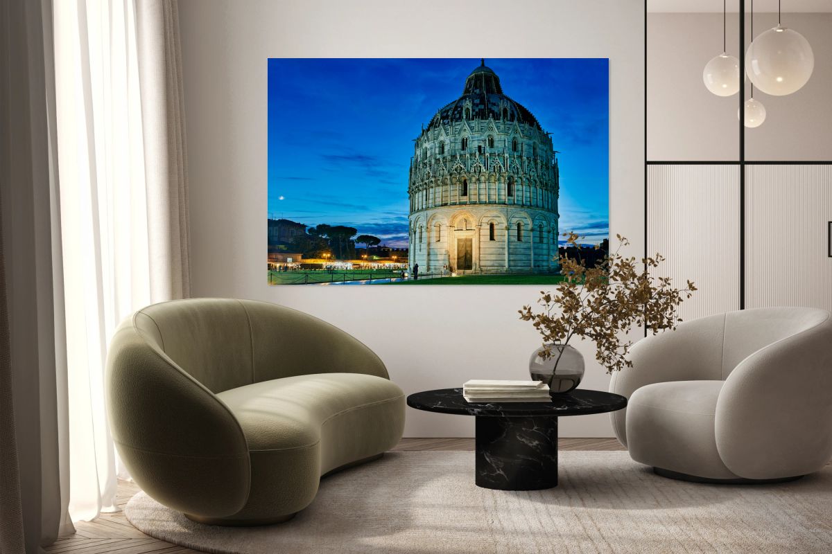 Exploring the Baptistery at sunset in Pisa Tuscany Italy