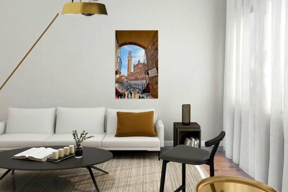 View of Piazza del Campo from Chiuso del Bargello in Siena