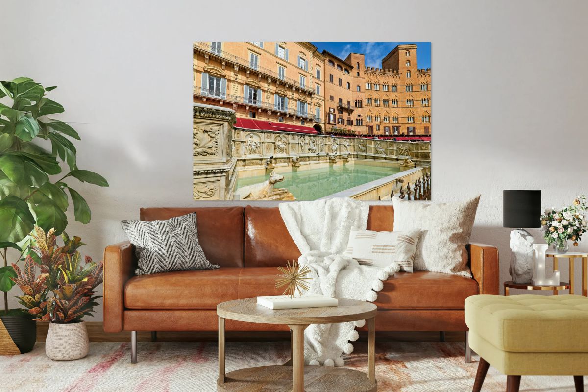 Fountain at Piazza del Campo in Siena Tuscany Italy