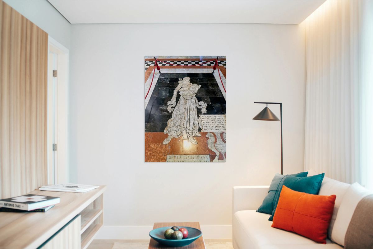 Marble mosaic floor in Siena Cathedral highlighting detail