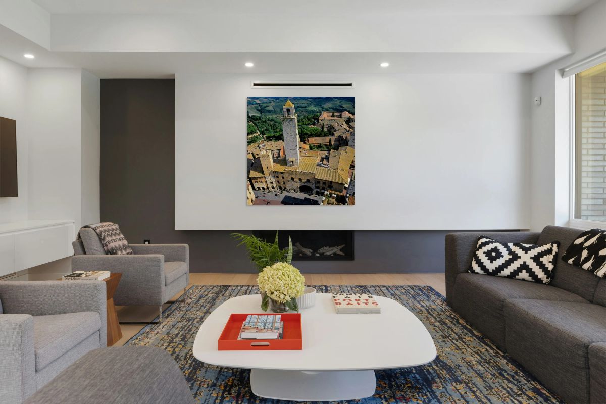 View of San Gimignano in Tuscany from above during the day