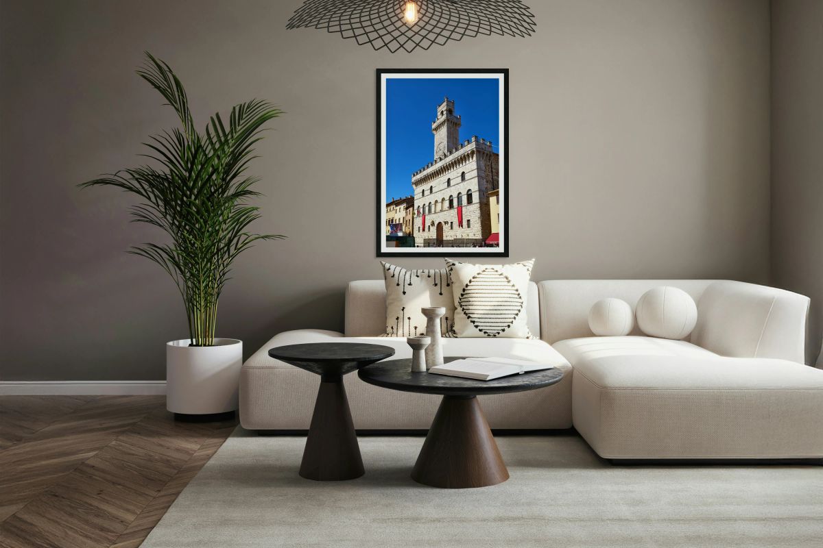 Piazza grande and town hall in montepulciano italy