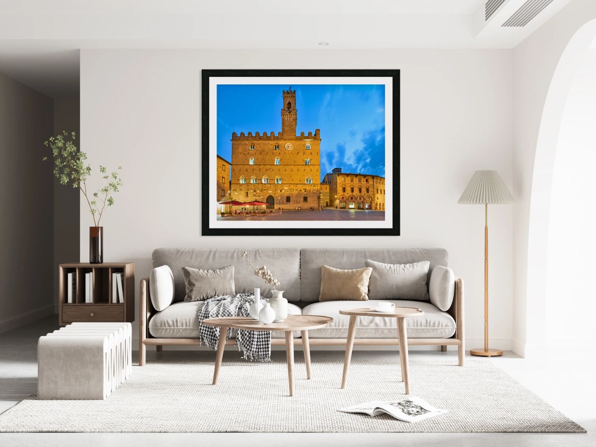 Visit Palazzo dei Priori in Volterra Tuscany during twilight