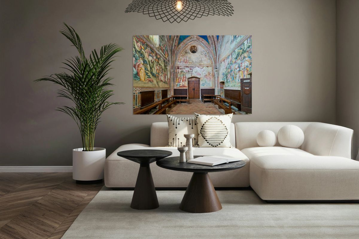 Frescos in the daily cross chapel volterra italy