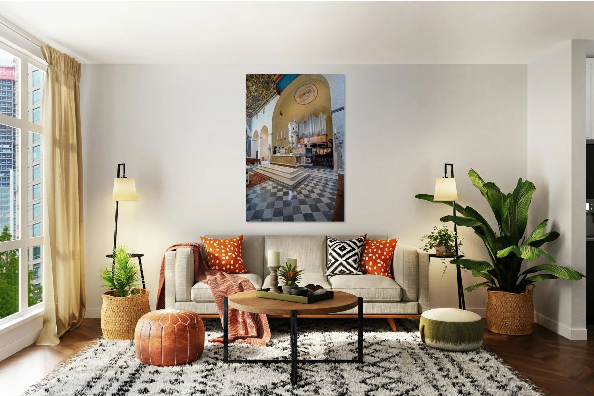 Duomo di Volterra interior view in Tuscany Italy during day