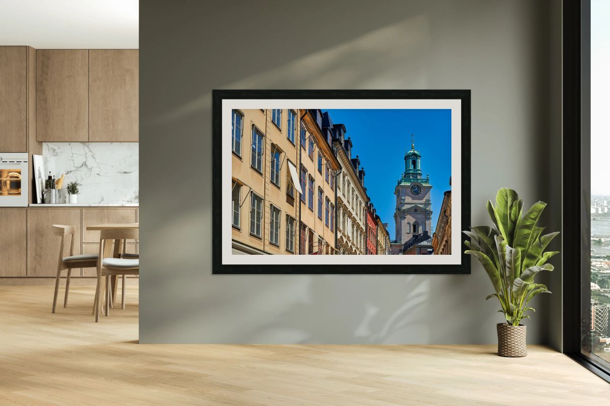 Exploring Gamla Stan in Stockholm on a clear sunny day