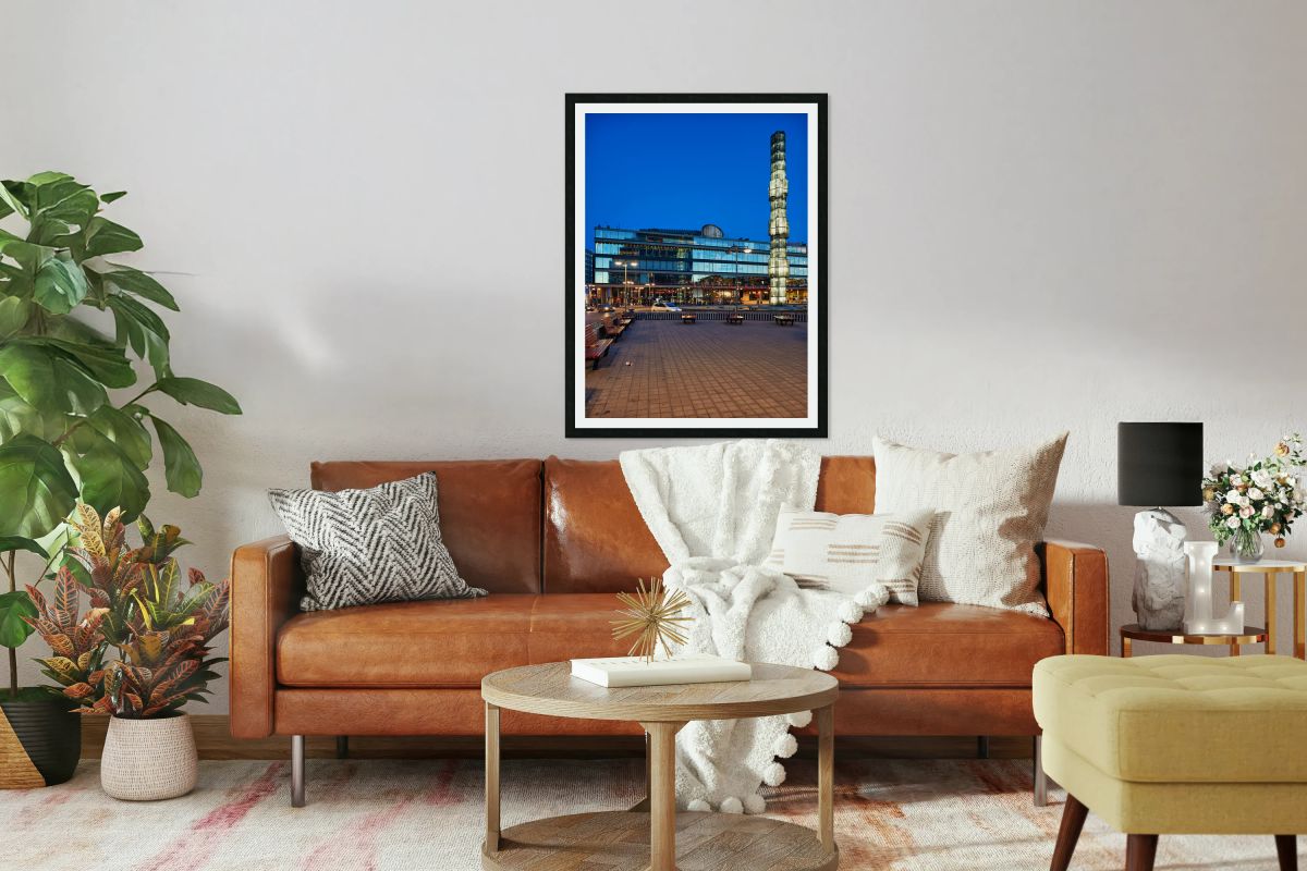 Evening scene of Sergels Torg and Kulturhuset in Stockholm
