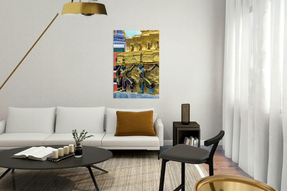 Statues at Wat Phra Kaew in Bangkok showcase cultural heritage