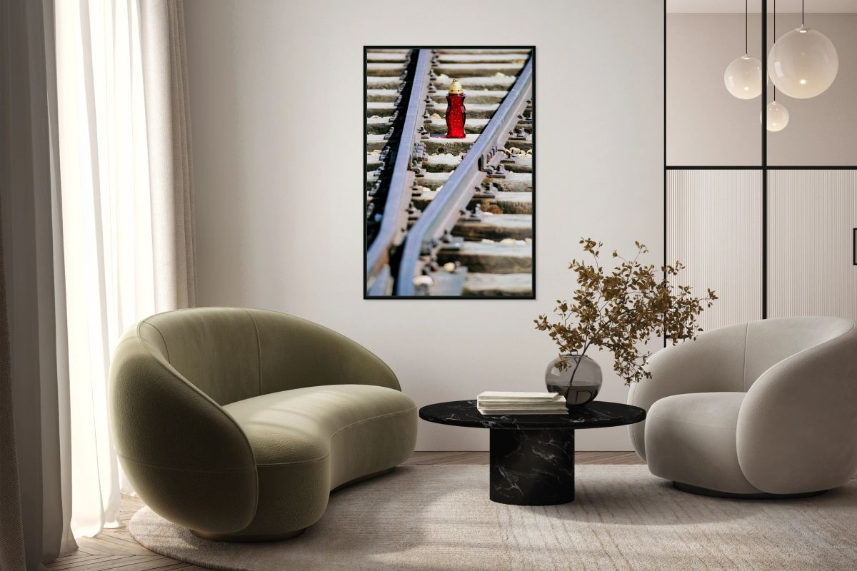 Train tracks in Auschwitz concentration camp in Krakow