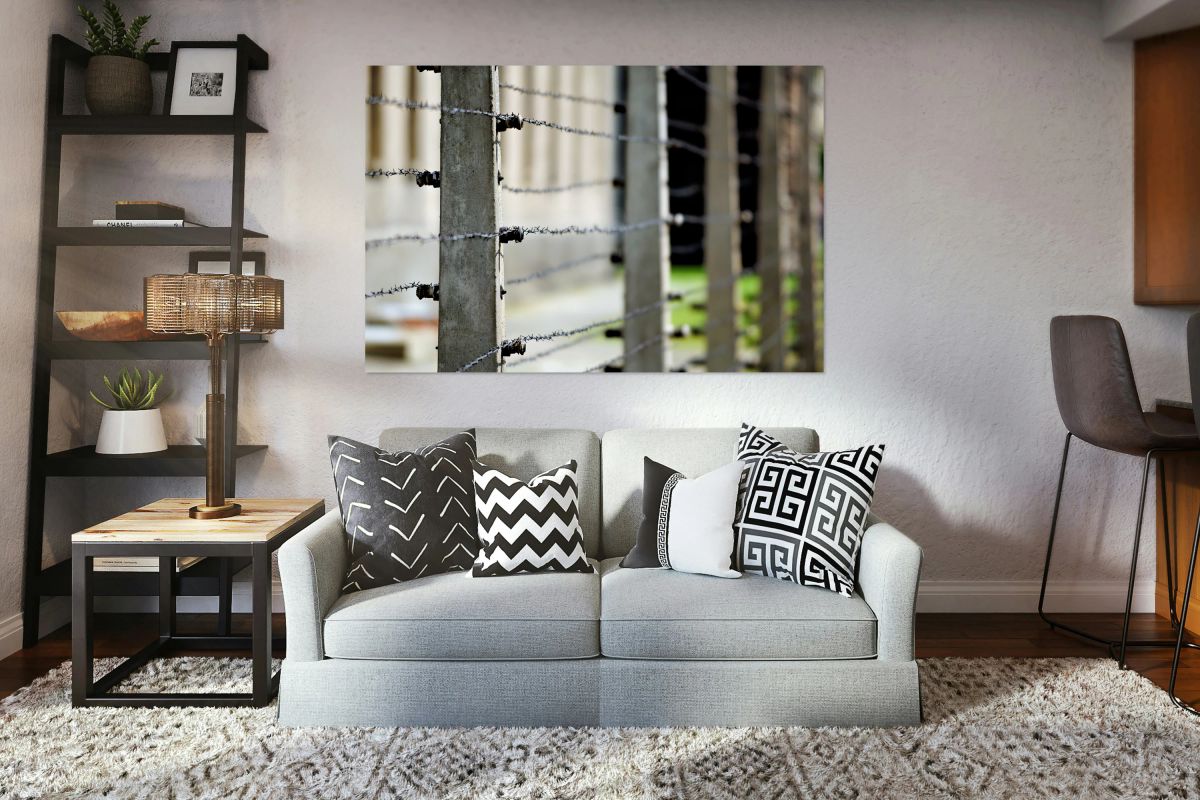 Barbed wire fence at Auschwitz concentration camp in Krakow