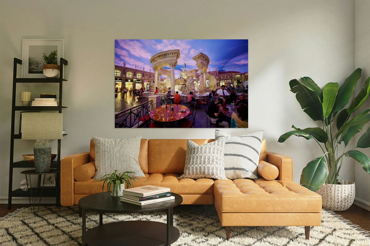 Visitors savor dining at Caesars Palace mall Vegas