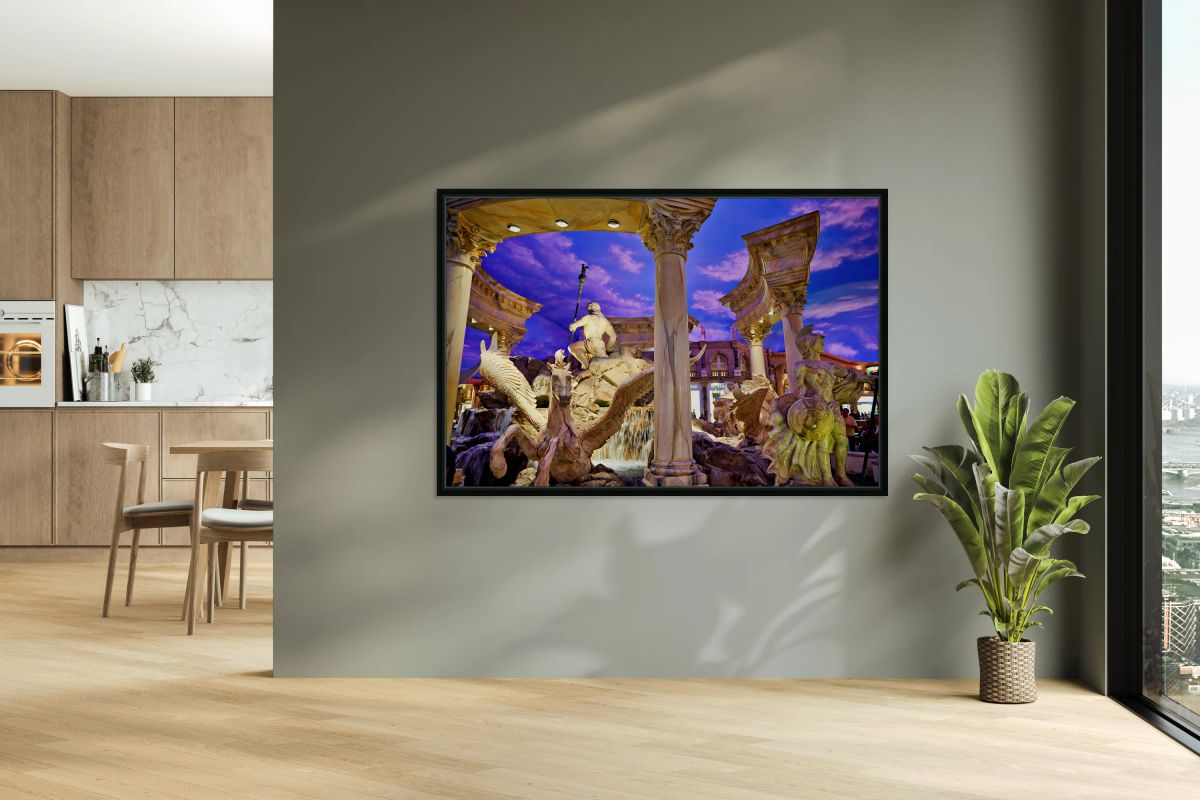 Fountain with statues at Caesars Palace Hotel Mall in Las Vegas