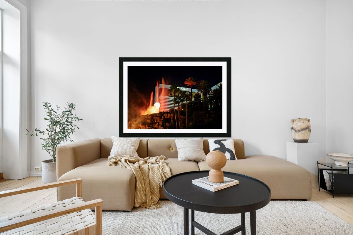 Volcano eruption show at Mirage Hotel in Las Vegas