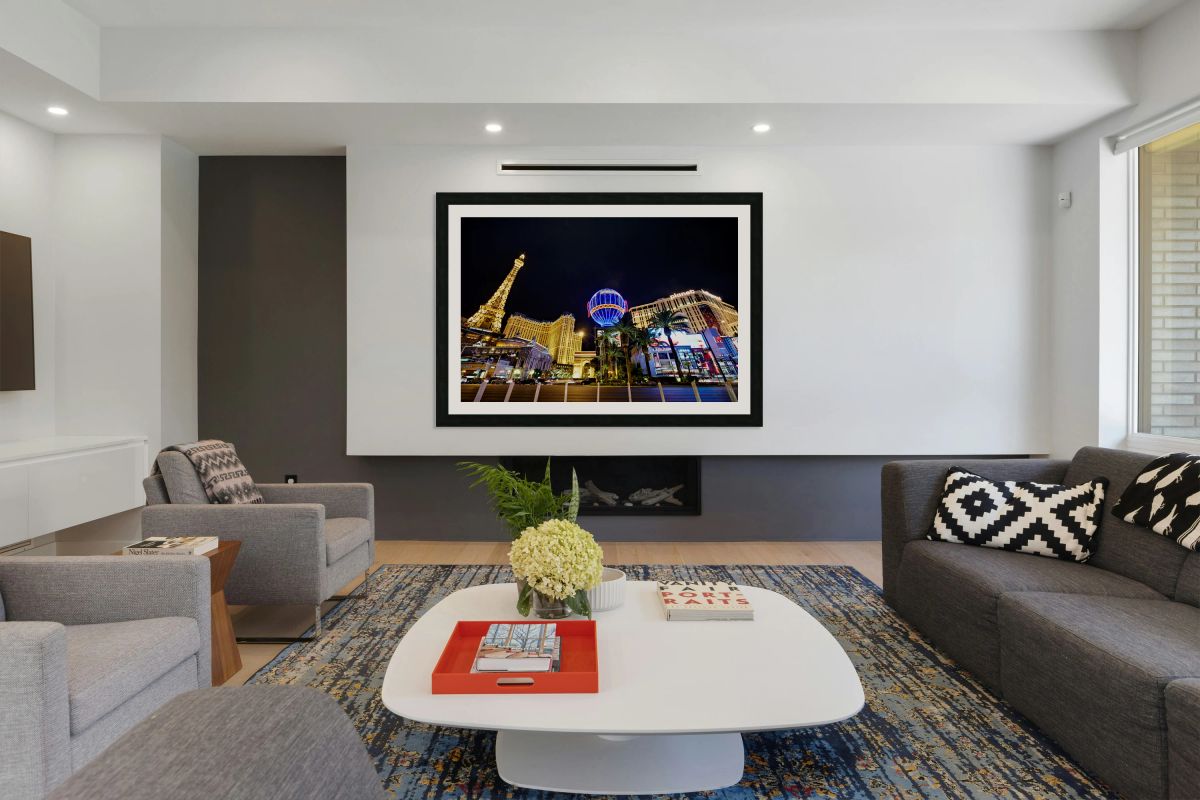 Las Vegas Strip at night with lights and landmarks