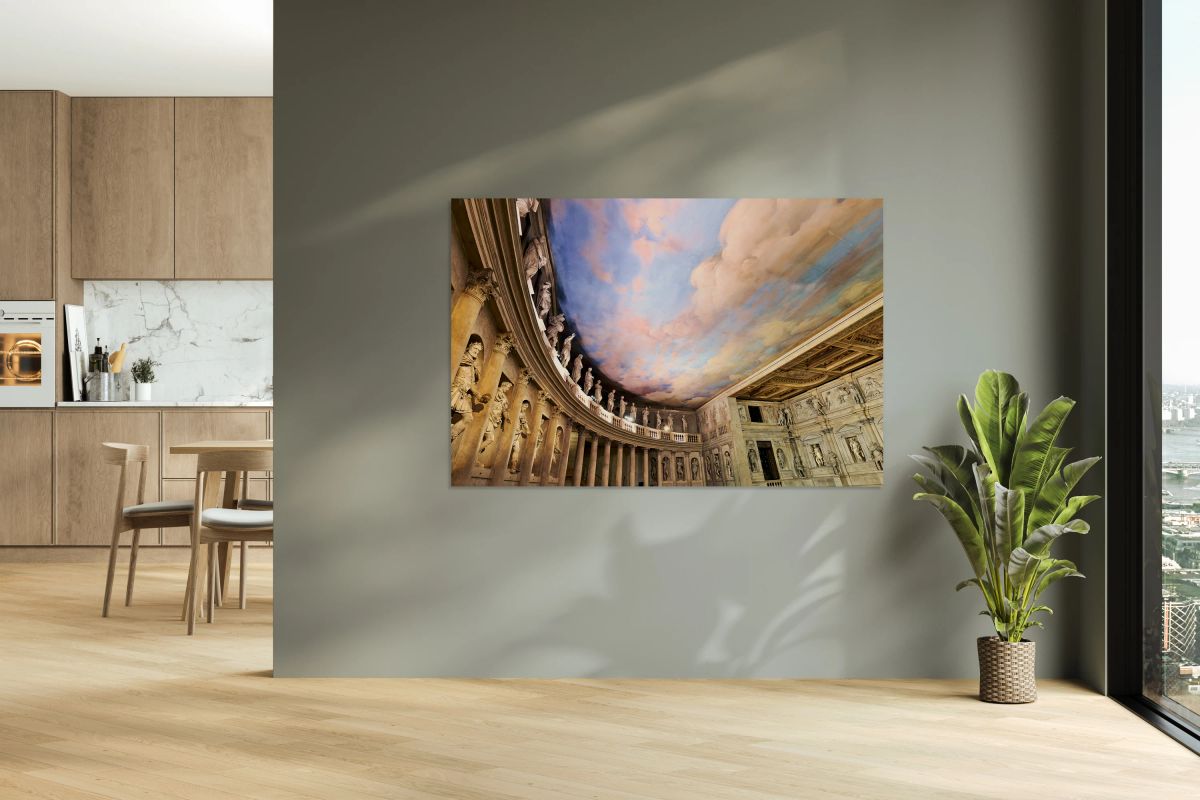 Exploring interiors of Teatro Olimpico in Vicenza Italy