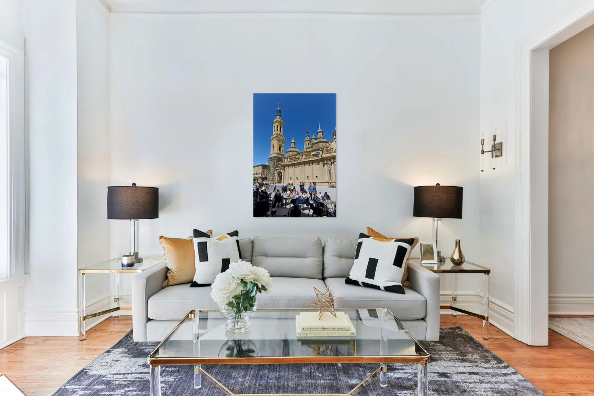 Visitors enjoy the Cathedral Basilica in Zaragoza