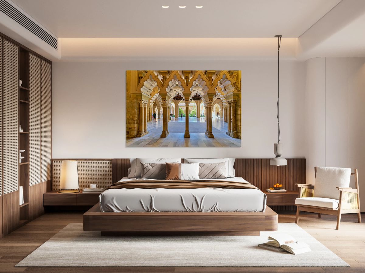 Exploring Aljafería Palace in Zaragoza during the day