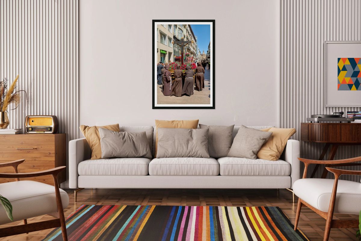 Procession during Easter Holy Week in Zaragoza Spain