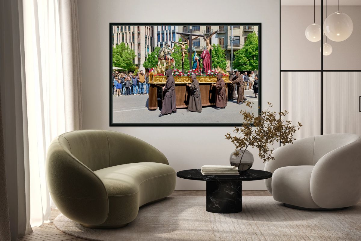 Procession during Easter Holy Week in Zaragoza Spain