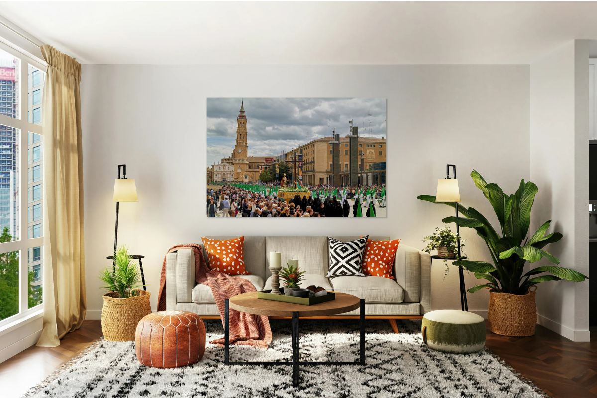 Processions during Easter Holy Week in Zaragoza Spain