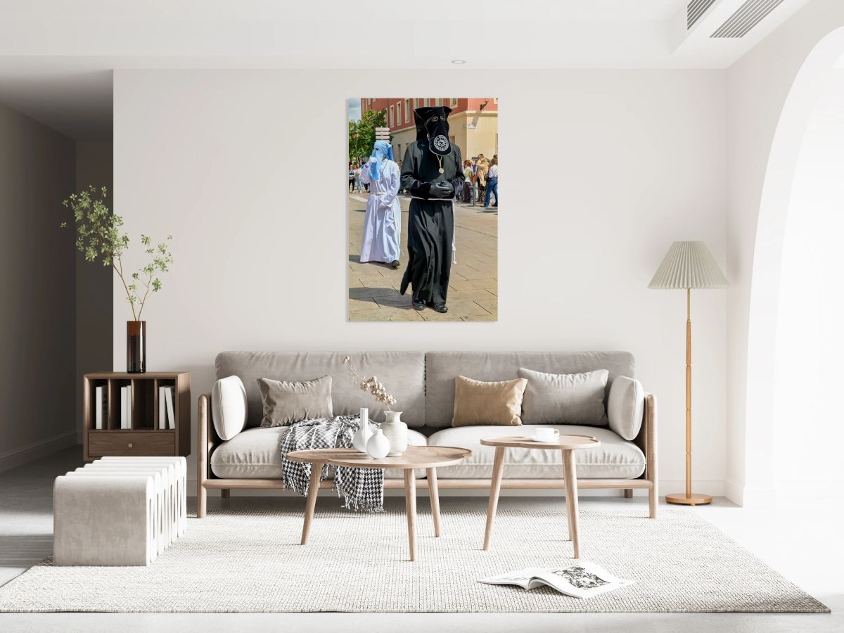 Processions during Holy Week in Zaragoza Spain in spring