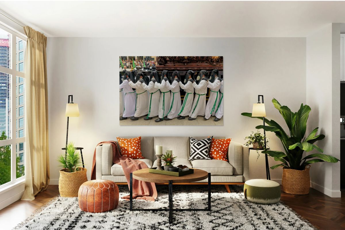 Procession during Easter Holy Week in Zaragoza Spain