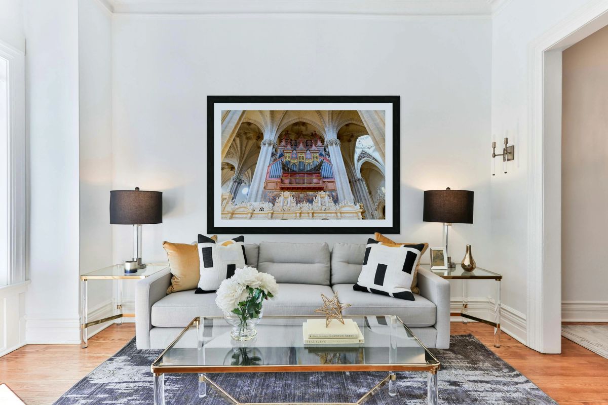 Cathedral of the Savior in Zaragoza shows organ and details