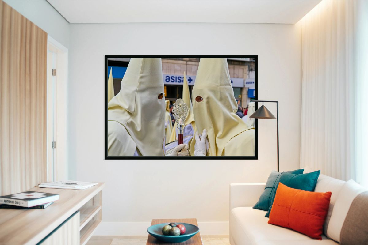 Easter processions in Zaragoza Spain with participants