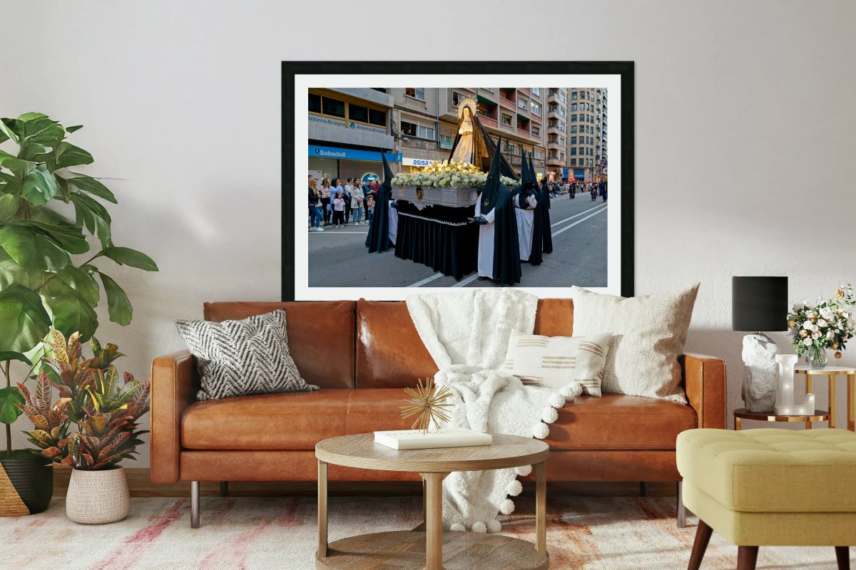 Procession during Easter Holy Week in Zaragoza Spain