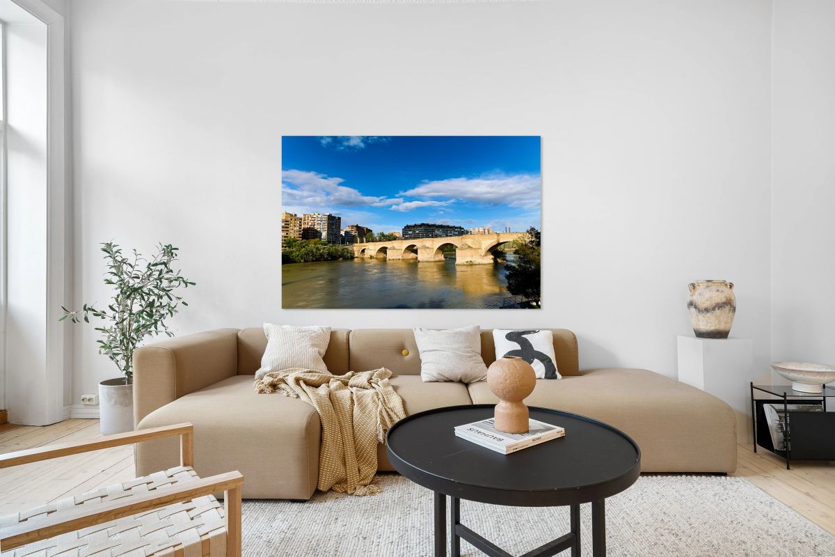 Exploring Puente de Piedra bridge in Zaragoza Spain