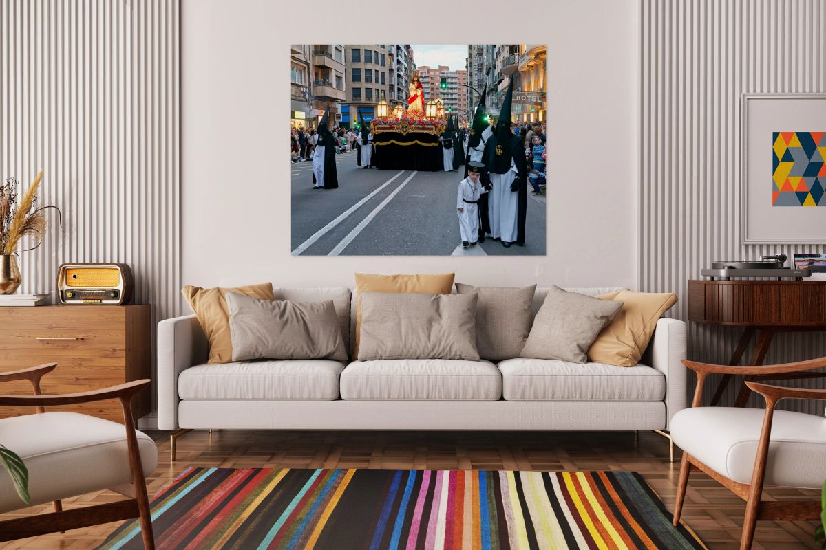 Processions during Easter Holy Week in Zaragoza Spain