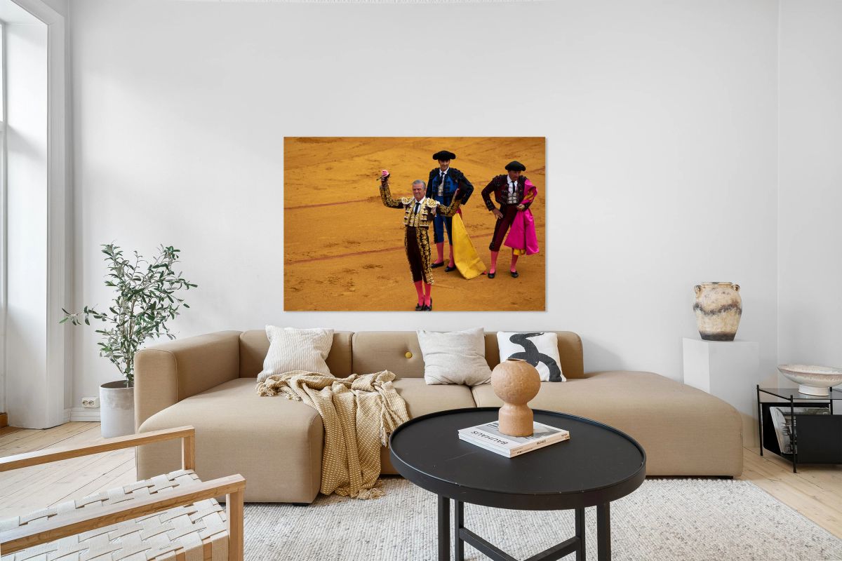 Bullfight event in Seville Arena with matadors performing