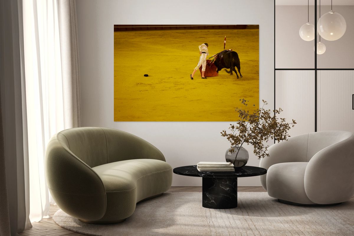 Bullfight scene in Seville Arena during a traditional event