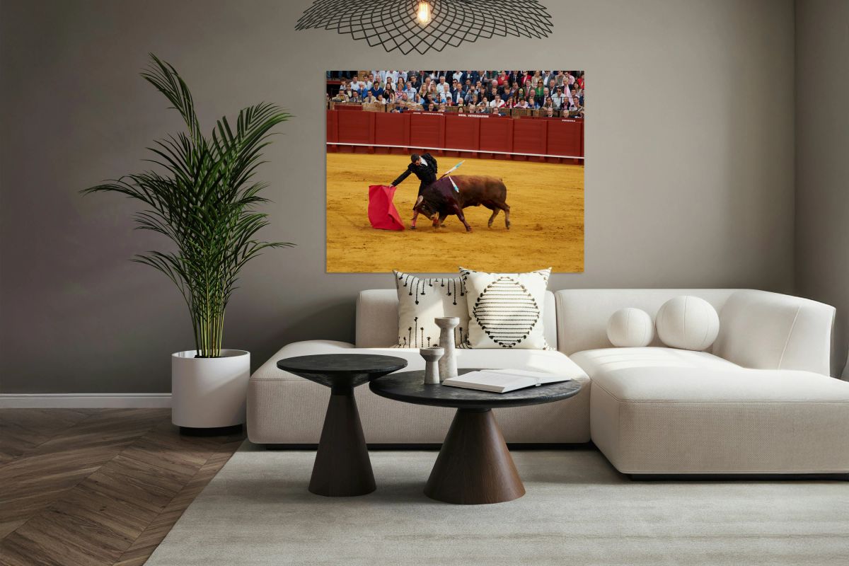 Bullfight action in Seville Arena during event in Andalusia