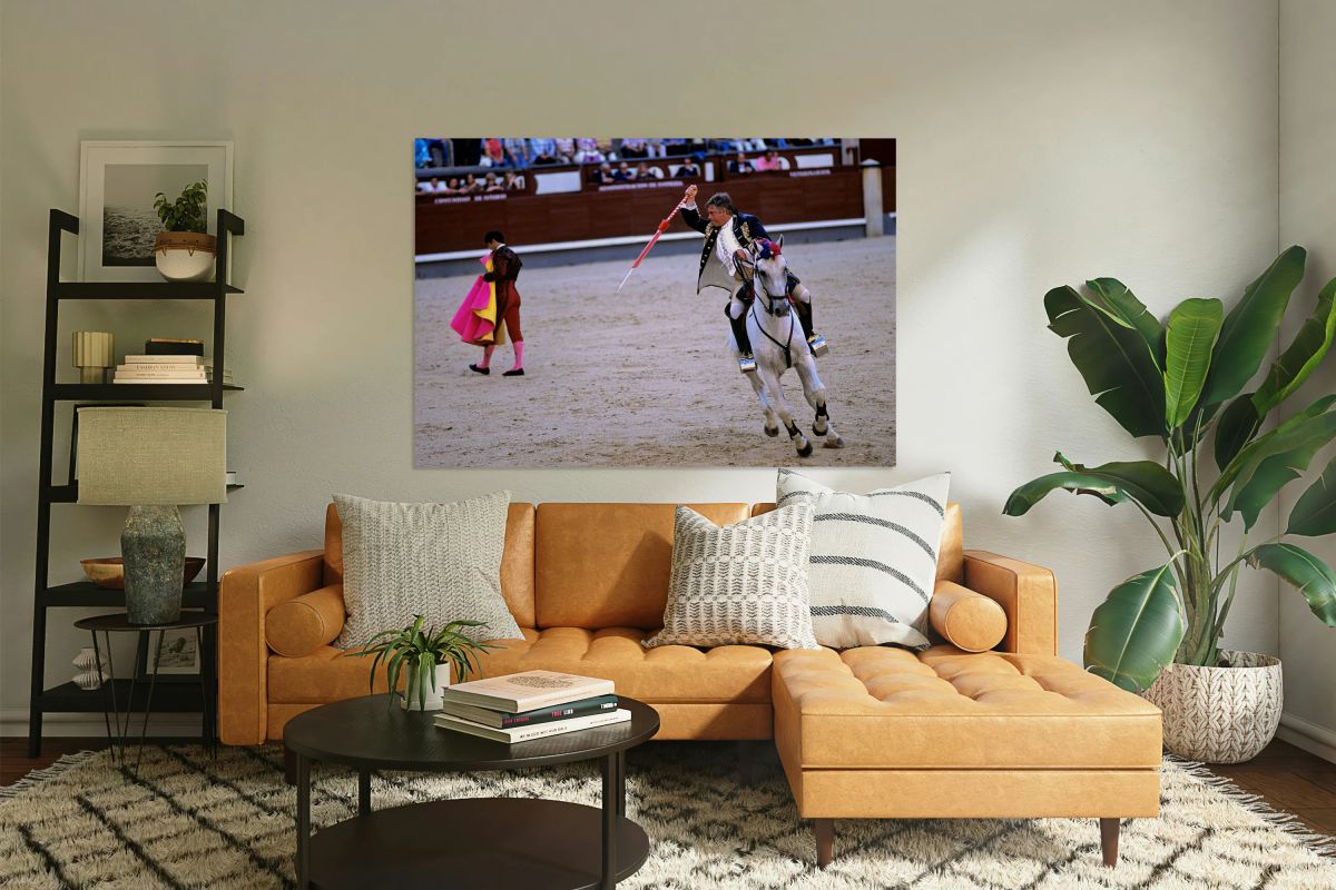 Bullfight event in Madrid Spain with horse and matador