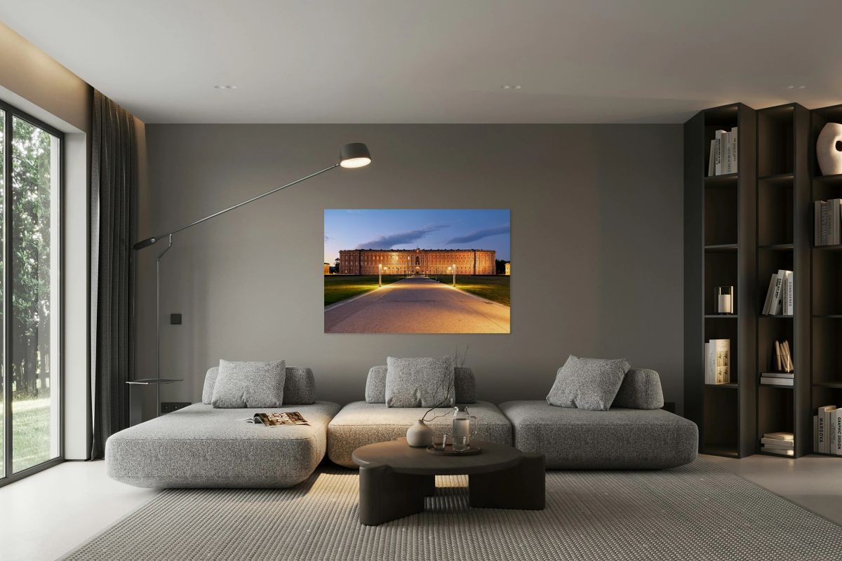 Explore the Royal Palace at Caserta in evening light