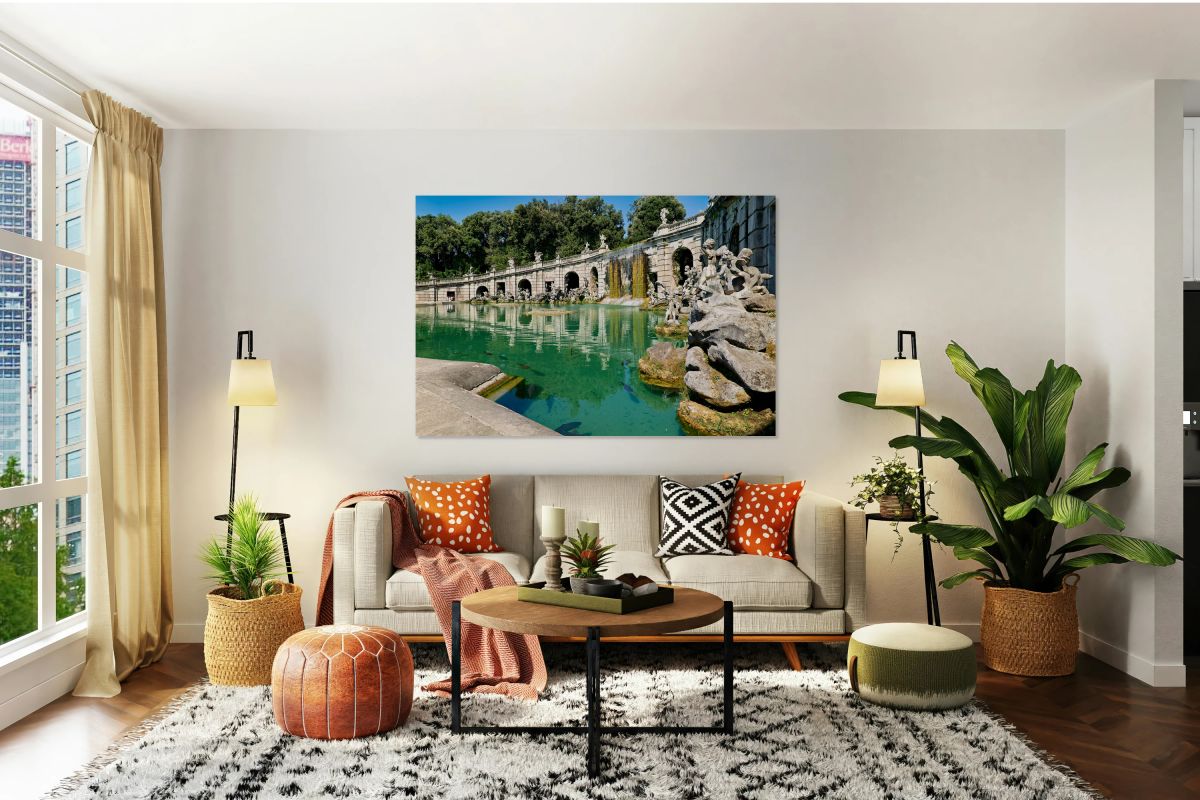 Fountain of aeolus in the royal palace of caserta italy