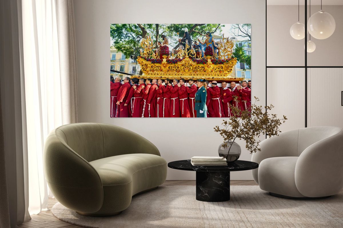 Procession during Easter Holy Week in Malaga Spain