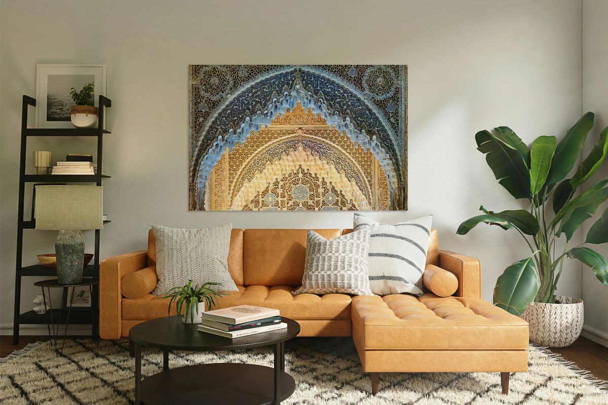 Detailed architecture of Alhambra in Granada Spain