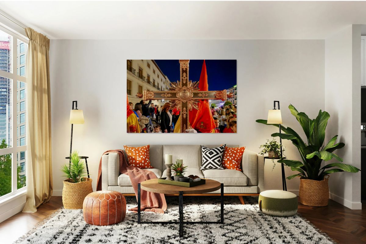 Easter Holy Week procession in Granada Spain at night