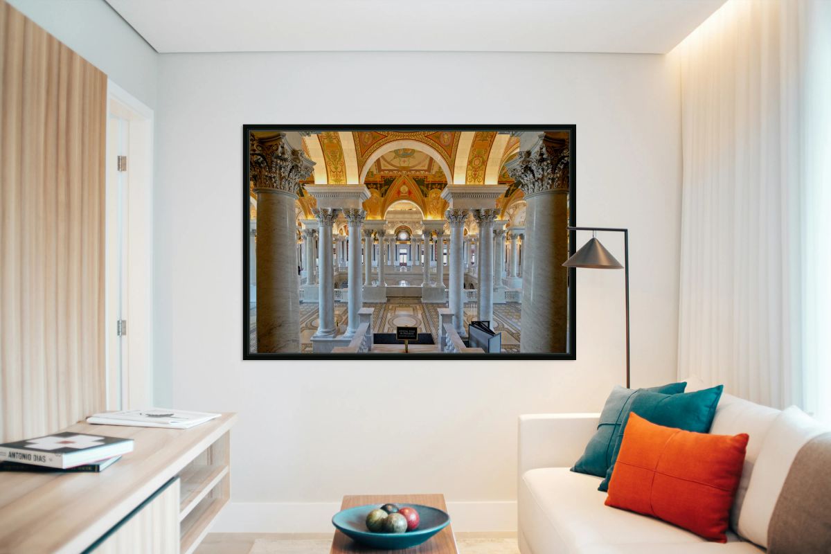 View of Library of Congress interior in Washington D.C