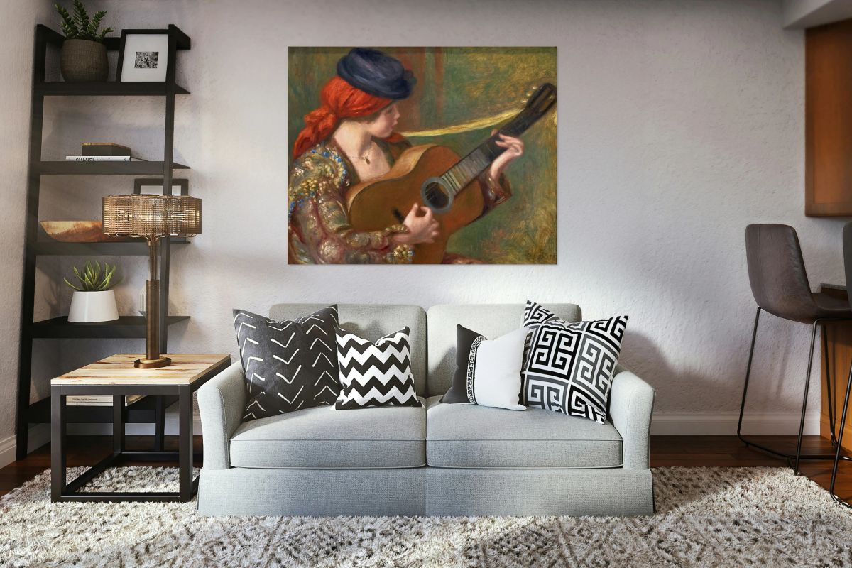 Young Spanish woman plays guitar in Washington