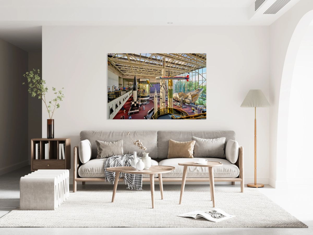 Visitors explore the Smithsonian Air and Space Museum